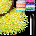 1500pcs 6mm Resin Rhinestones Bulk, Lemon Yellow AB Flatback Round Jelly by BELLEBOOST