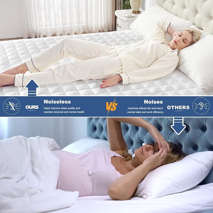 GRT King Waterproof Mattress Pad, 100% Waterproof Quilted Fitted Mattress - Image 4
