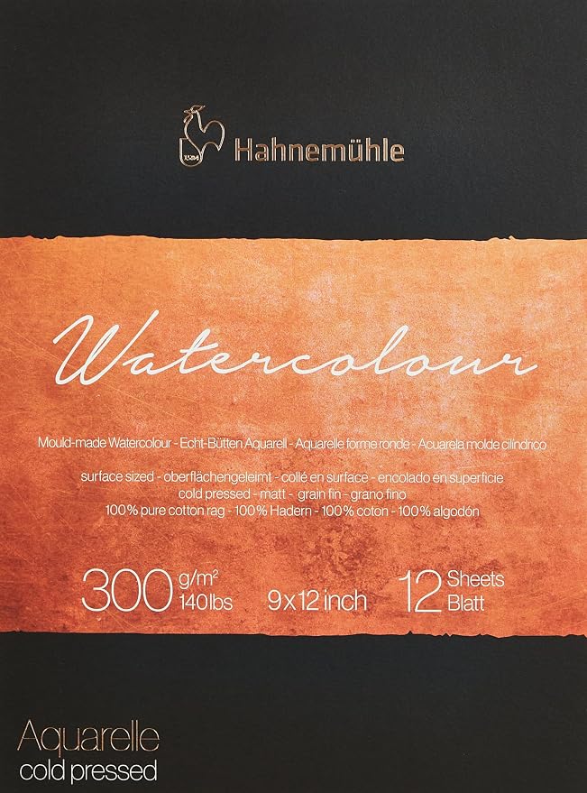 Hahnemuhle Collection Watercolor 300 Pad Cold Pressed 9x12 Inches 300gsm by Hahnem%C3%BChle