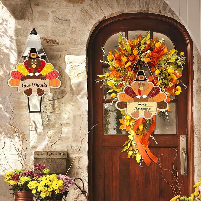 Large Size 12" Wooden Turkey Ornaments to Paint, Thanksgiving DIY Blank - Image 4