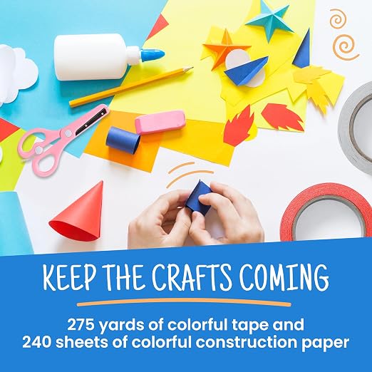 Craftzilla Arts and Crafts Kit for Kids – 11 Colored Masking Tape Rolls - Image 5