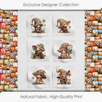 Patchwork Forest Girl Cotton Fabric Panel – Six 10×10 inch Designs + Bonus - Image 5