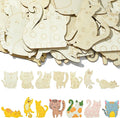 40 pcs Mixed Styles Lovely Cat Theme Unfinished Wood Cutout Charms Kitten Pet by Gythara