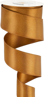 HUIHUANG Copper Satin Wired Ribbon 1-1/2 inch Copper Colored Wire Christmas - Image 6