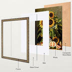 eletecpro 12x16 Vintage Picture Frame, Glass Cover, Bronze Gold, Horizontal or - Image 2