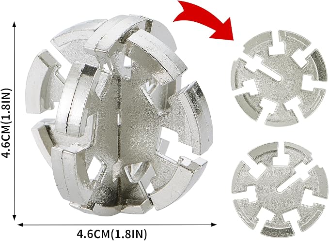 Brain Teaser Puzzles- 3 PCS Metal Puzzles Kit Metal Cast Puzzle Games Toys - Image 4
