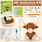Faircosy Learn to Crochet Beginner Kit: All in One Highland Cow Crochet DIY Kit - Image 2