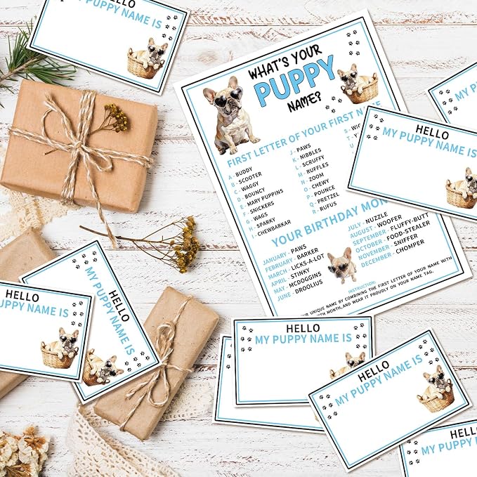 What is Your Puppy Name Game Cards, Birthday Party Game Supplies, Puppy Games - Image 3