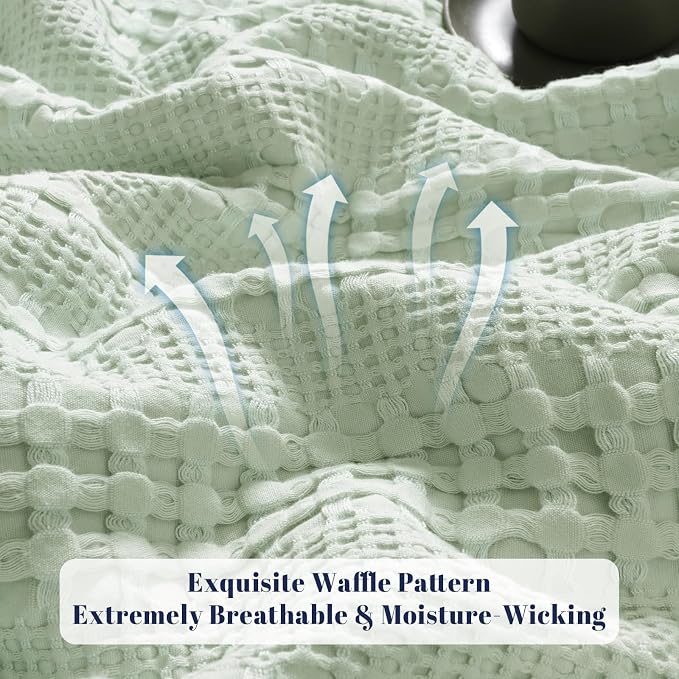 PHF Cooling Waffle Blanket Twin Size, Lightweight 60% Rayon from Bamboo & 40% - Image 4