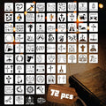 72 PCS 3x3 Inch Religion Christian Stencils by Yazhiji