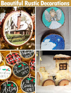 wohohoho 32pcs 3.2-3.6 inches Natural Wood Slices, Unfinished Craft Wood Kit - Image 5