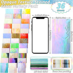 36 Sheets Opaque Stained Glass Bulk Variety Pack, 4 x 6 Inch Mosaic Glass Tiles - Image 2