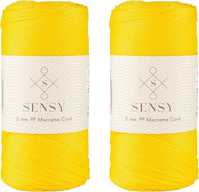 2 Pack of Sensy Premium 2mm 251 Yards Polyester Rope 100% Polypropylene Cord by SSENSY