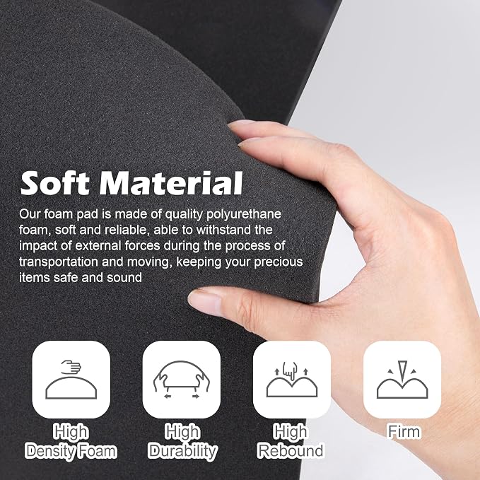 2 Pcs Black Polyurethane Foam Sheet- 16 x 12 x 1.5 Inch Cuttable Foam Inserts - Image 4