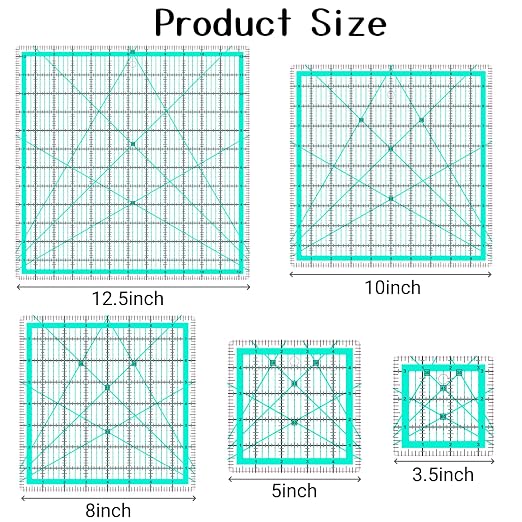 5 Quilting Rulers, Square Quilting Rulers | Square Rulers, Quilting Squares - Image 5