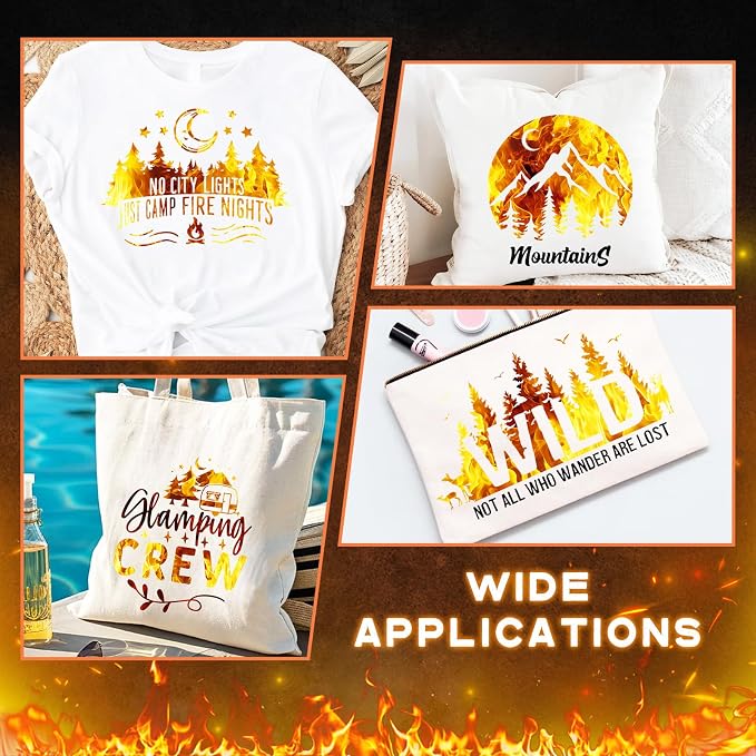 Tintnut Yellow Flame Heat Transfer Vinyl, stretch washable, suitable - Image 6