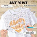 HTVRONT Tshirt Ruler Set for Heat Press, Vinyl Alignment, Center Design | For - Image 3