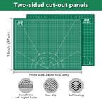 ArtAt Self Healing Cutting Mat: 18″x 24″ Green Double Sided, Non-Slip 5 Layers - Image 2