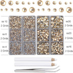 10000Pcs 2-Boxes Mixed Size Hot Fix Round Crystals Gems Glass Stones Hotfix - Image 3