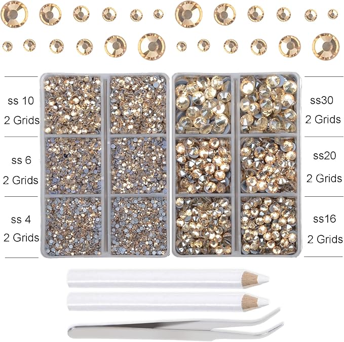 10000Pcs 2-Boxes Mixed Size Hot Fix Round Crystals Gems Glass Stones Hotfix - Image 3