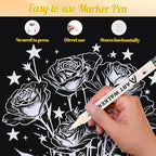 Thboxes 10 Pack Paint Markers, Dual-Tip Acrylic Paint Pen Fine Tip and Brush - Image 4