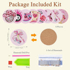 8PCS Pink Disco Diamond Art Coasters Kit - Image 7