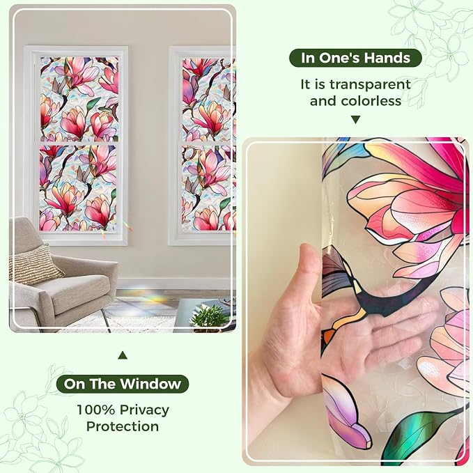 Stained Glass Window Film UV Resistant Window Privacy Film Petal Privacy - Image 8