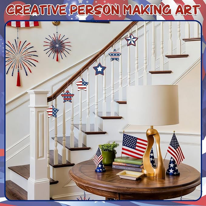 COCHIE 4th of July Stars Wood Crafts to Paint Set of 24, Memorial Day - Image 6