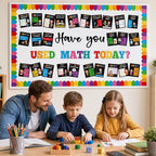 Math Theme Bulletin Board Set Colorful Mathematics Classroom Decoration Have - Image 7