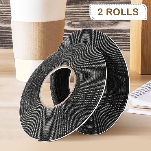 Tatuo 2 Rolls Double Sided Foam Tape 1/8 Inch by 50 Feet Black PE Foam Tape - Image 2
