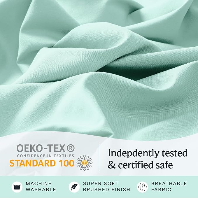 LuxClub 3 PC Twin XL Sheet Set, Deep Pockets Wrinkle Free Cooling Bed Sheets - Image 5