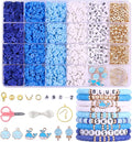 Wuollgess 3500 PCS Valentines Blue Clay Beads by Wuollgess