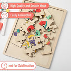 Mr. Pen- Blank Wooden Puzzle, 24 Pieces, 11.8" x 8.8" | Wooden Blank Puzzles to - Image 3