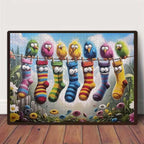 Birds Family Puzzles for Adults 1000 Pieces, Colorful Cartoon Socks 1000 Piece - Image 2