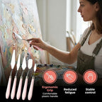 Palette Knife Set 5PCS Pink Handle Stainless Steel - Image 6