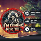 Grim Reaper Halloween Metal Tin Sign Round Wall Decor Blood Moon Scythe Gothic - Image 4