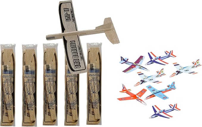 GRANITE MOUNTAIN PRODUCTS Balsa Wood and Styrofoam Airplane Toys Set | 6 Balsa by GRANITEMOUNTAINPRODUCTS