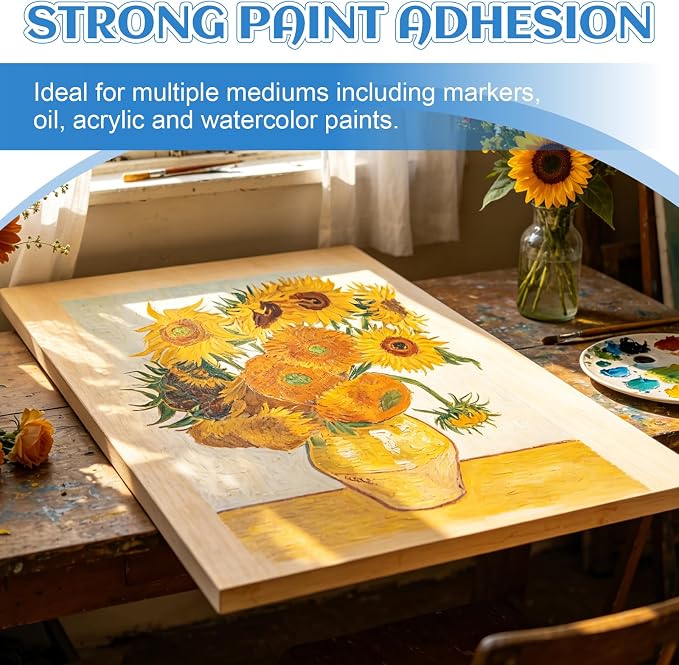 ESRICH 12x16 Inch Wood Panels for Painting, 2 Pack Craft Wood Canvas Boards - Image 4