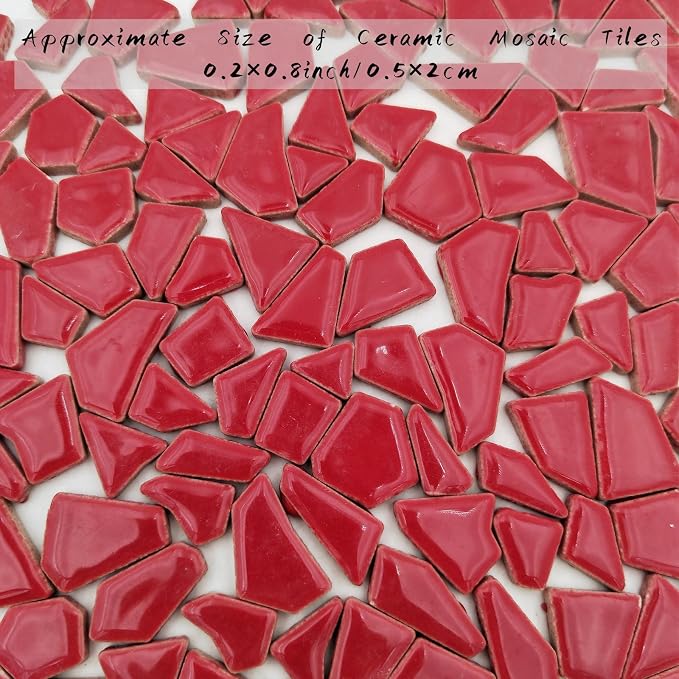 200g Ceramic Mosaic Tiles for Crafts, Irregular Stained Ceramic 0.2"x0.8" - Image 5