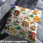 Feelyou Mushroom Fabric by The Yard, Cute Mushrooms Botanical Plants Upholstery - Image 4