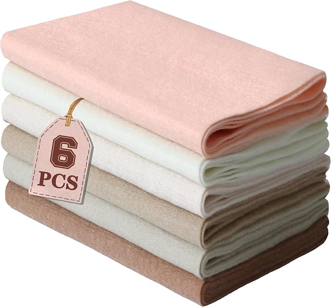 HaoFeiJH 6 Rolls 8"x20" Soft Felt Fabric Sheets, 1.6mm Thick, and Projects by HaoFeiJH