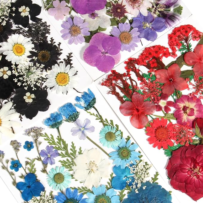 110+PCS Pressed Flowers for Resin, Colorful-B | Real Dried Flower Leaves - Image 4