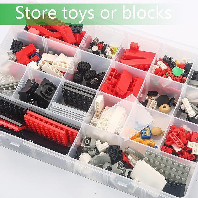 Gbivbe Large 24 Grids Plastic Organizer Box Adjustable Dividers, Art DIY Crafts - Image 4
