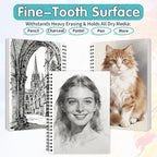 FIXSMITH 9"X12" Teal Sketch Book, 100 Sheets Spiral Sketchbook, Acid Free - Image 5