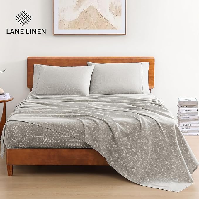 LANE LINEN Twin Bed Sheets, 100% Organic Cotton Sheets Twin Size, Hotel Quality - Image 2