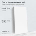 PHOENIX Long Stretched Canvas for Painting 8x16 Inch/6 Value Pack, 8 Oz Triple - Image 3