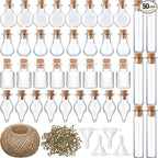 Geiserailie 50 Pieces Small Tiny Glass Spell Jars Bottle by Geiserailie