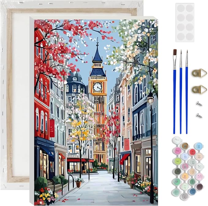 Lxmsja Big Ben Paint by Numbers Kit by Lxmsja