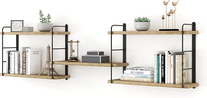 MXCSE Wall Shelves, Wall Mounted Floating Bookshelves, DIY Wood Hanging Shelves by MXCSE