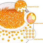 BONNY BOXX 1000pcs 6mm Acrylic Faceted Round Crystal Beads Transparent Orange - Image 4
